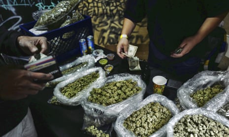 A cannabis market in Los Angeles, California.