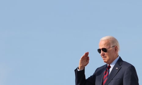 Biden salutes from Air Force One on Friday. ‘The Ukrainians are running out of ammunition,’ he said in a pre-taped CNN interview.
