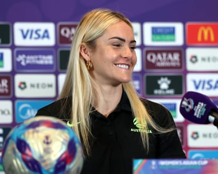 Matildas defender Ellie Carpenter speaks to media ahead of the Women’s Asian Cup football final against Japan