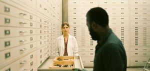 Clémence Poésy as Laura and John David Washington in Tenet.