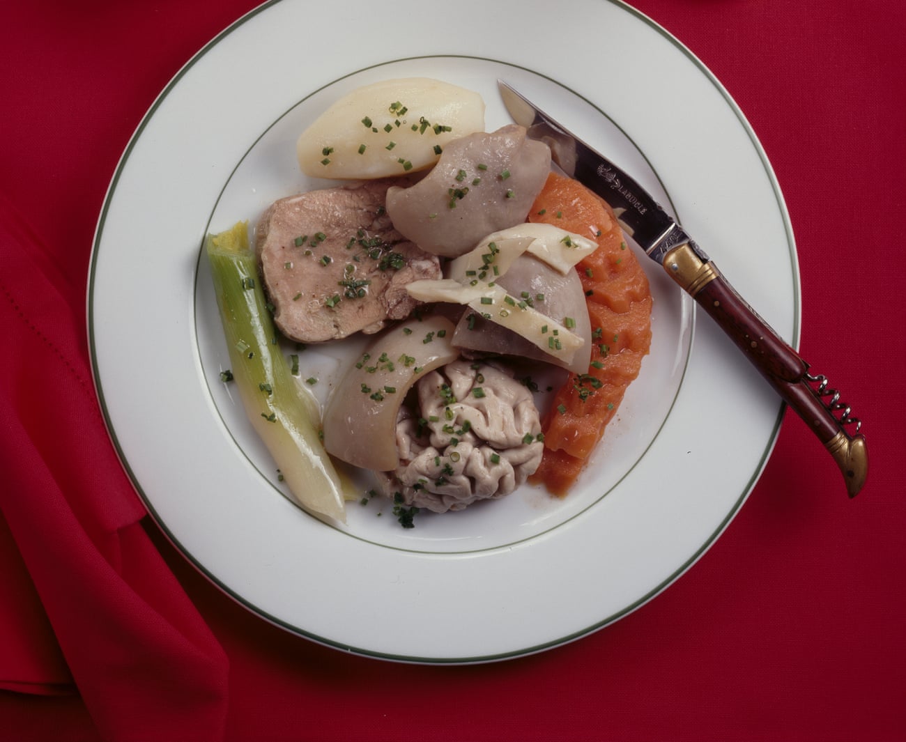 A dish of tête de veau, or calf’s head.