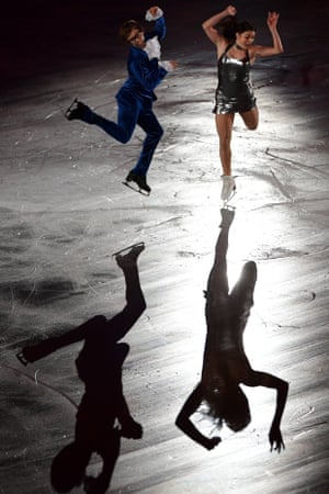 Hiroshima, JapanKaitlin Hawayek and Jean-Luc Baker of the US perform during the exhibition gala of the figure skating NHK Trophy