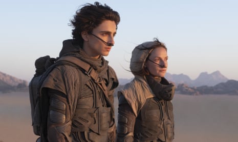 Timothee Chalamet and Rebecca Ferguson in Dune.