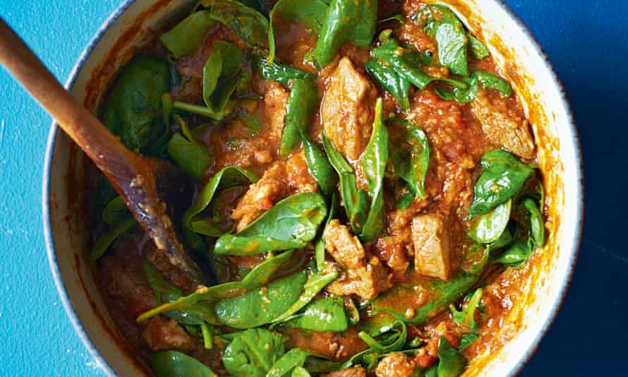 Meera Sodha's gosht anna palak nu shaak - slow-cooked lamb and spinach curry.