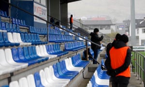 A stand without fans during KI’s 2-0 defeat.