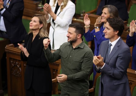 Ukrainian president Volodymyr Zelinsky and Canada’s prime minister Justin Trudeau recognise Yaroslav Hunka.