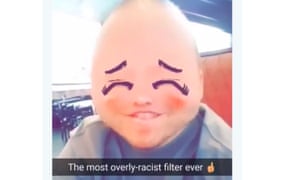 The filter featured squinty eyes in what appears to be a cartoonish and insensitive portrayal of Asians with one critic on Twitter calling it ‘the most overly-racist filter ever’.
