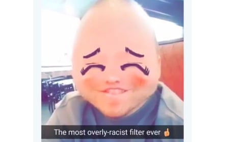 The filter featured squinty eyes in what appears to be a cartoonish and insensitive portrayal of Asians with one critic on Twitter calling it ‘the most overly-racist filter ever’.