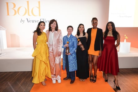 Nina Mohanty (in red dress) with others at the Veuve Clicquot’s Bold Future awards