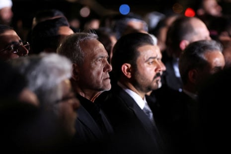 Iranian President Masoud Pezeshkian attends a funeral ceremony for Iran’s late Supreme Leader Ayatollah Ali Khamenei, on 7 July, 2026.