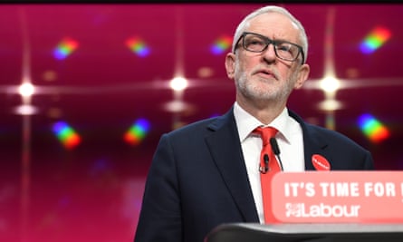 Jeremy Corbyn at the launch of the Labour party’s election manifesto, Birmingham, 2019.