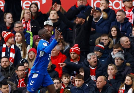 Doucoure celebrates.