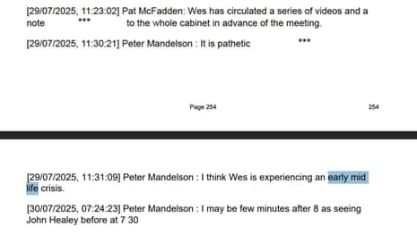 Mandelson/McFadden exchange