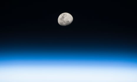 Moon seen from international space station.