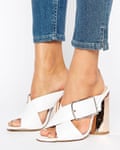 New Look White Cross Front Heeled Mule