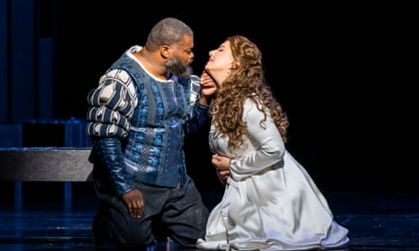 Russell Thomas as Otello with Hrachuhí Bassénz as Desdemona  at the  Royal Opera House
