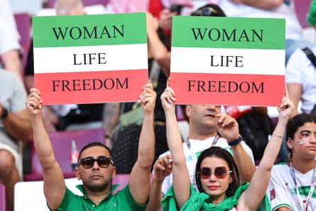Iran fans protest at the World Cup
