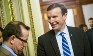 Democratic Senator Chris Murphy emerges after leading a 14-hour filibuster in the US Senate pushing for tighter gun control.