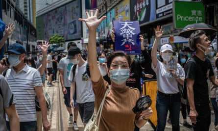 Hong Kong police fired teargas and pepper spray onto demonstrators after thousands took to the streets in Causeway Bay protesting against Beijing’s declaration that it intends to impose national security laws