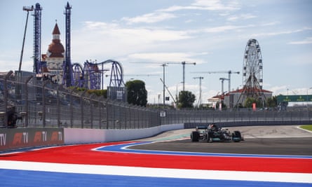 Lewis Hamilton in practice for the Russian F1 Grand Prix in Sochi