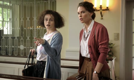 Bonham Carter as Eleanor Riese, with Hilary Swank as her lawyer Colette Hughes, in 55 Steps