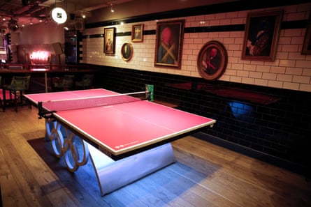 The table used for the finals of the London 2012 Olympics at Bounce in Farringdon