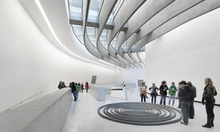 The curving gallery of Zaha Hadid’s Maxxi museum in Rome.