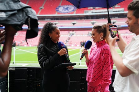 Presenter Joelah Noble interviews Kimberly Wyatt who is a former Pussycat Doll and Vitality Ambassador Doll and is part of the half-time show.