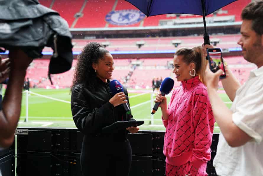 Presenter Joelah Noble interviews Kimberly Wyatt who is a former Pussycat Doll and Vitality Ambassador Doll and is part of the half-time show.
