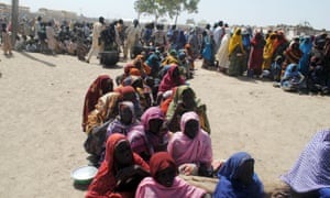Nigerian refugees at a camp in Dikwa earlier this month.