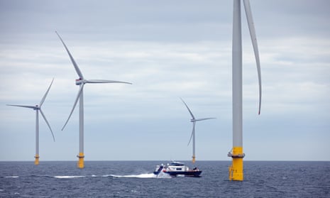 ‘A clean power system by 2030 will unleash waves of industry with a million well-paid jobs.’ The Hornsea One windfarm off the Yorkshire coast.