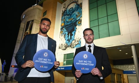 Chelsea players Ruben Loftus-Cheek (left, now on loan at Fulham) and César Azpilicueta after Chelsea’s signing up to the IHRA definition in January this year.