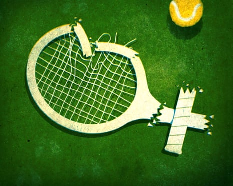 Minh họa vợt tennis gãy