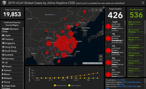Johns Hopkins University CSSE coronavirus tracker as of 00.07 GMT, Tuesday 4 January, 2020.