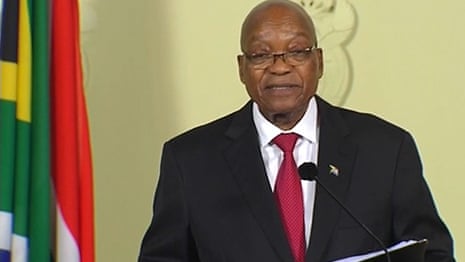 Jacob Zuma steps down after defying ANC orders to leave office – video