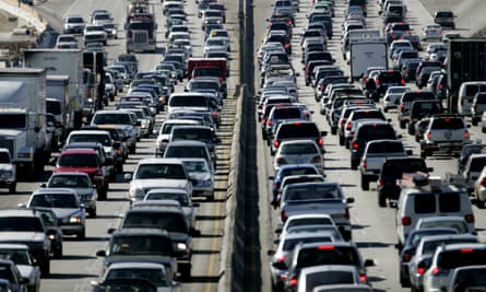 Traffic on a Los Angeles freeway