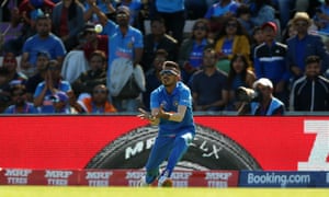 India’s Yuzvendra Chahal catches out Afghanistan’s Rahmat Shah.