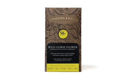 Fairly traded milk chocolate, flavoured with wild gorse flowers picked in spring along the Cornish coastal path