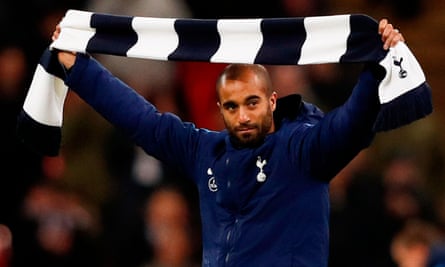 Lucas Moura is introduced to the Spurs fans at Wembley
