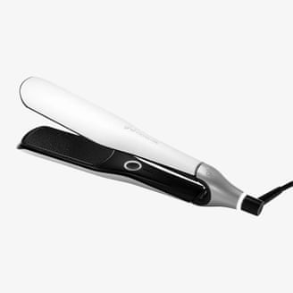 GHD Chronos Max hair straighteners in white.