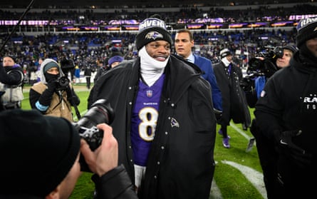Lamar Jackson whitethorn good beryllium celebrating his first Super Bowl title this season.