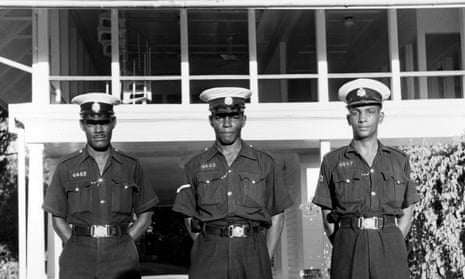 Guards outside the governor’s residence in Georgetown, British Guiana, in around 1955.