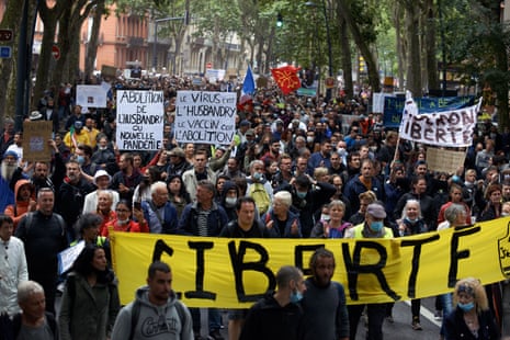 Thousands protested on 31 July in Toulouse against the near mandatory vaccination and against the health pass in France. 