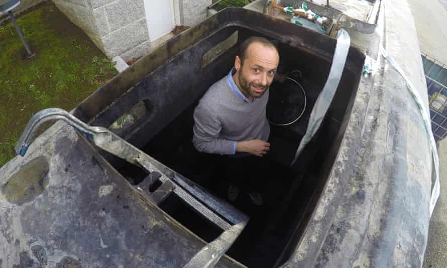 Author Javier Romero inside the narcosubmarine 