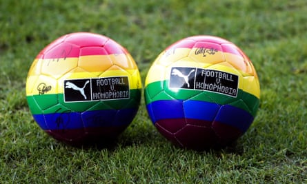 England’s Women’s Super League has used rainbow balls in the past to promote a campaign against homophobia.