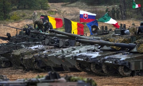 Nato forces on a live fire exercise in Latvia last November.