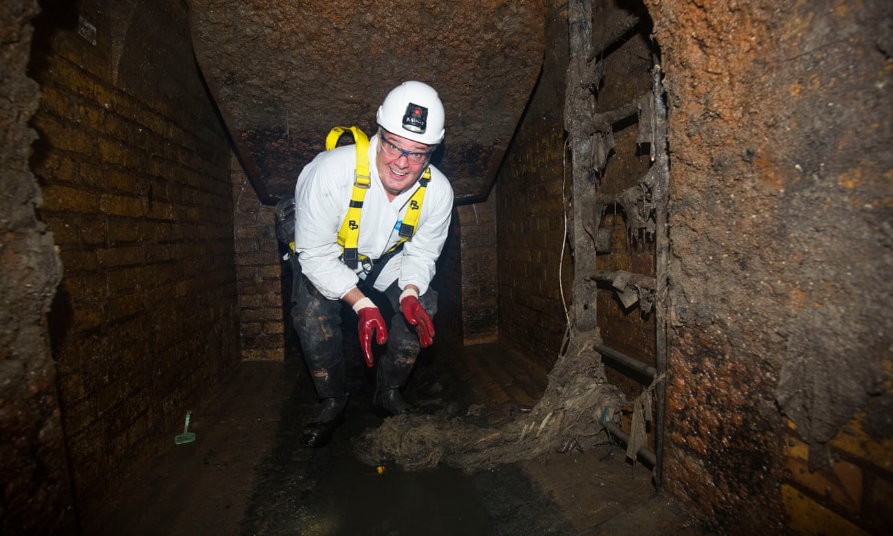 Stephen Moss inside the Crypt sewer.