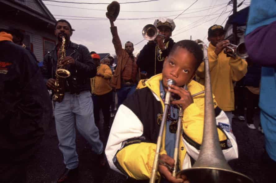 Musicians play during a 1994 carnival in New Orleans.