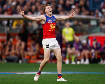 Logan Morris celebrates