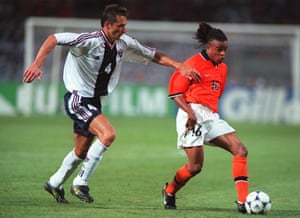 Yugoslavia’s Slavisa Jokanovic and Netherlands’ Edgar Davids, 1998 World Cup